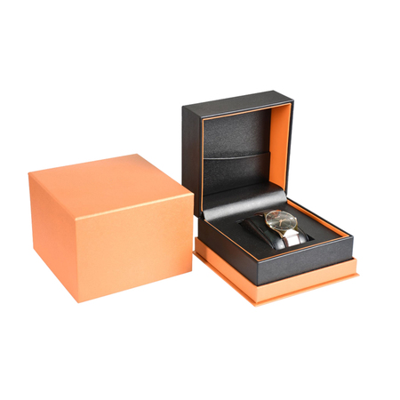 Plastic watch box with paper cover
