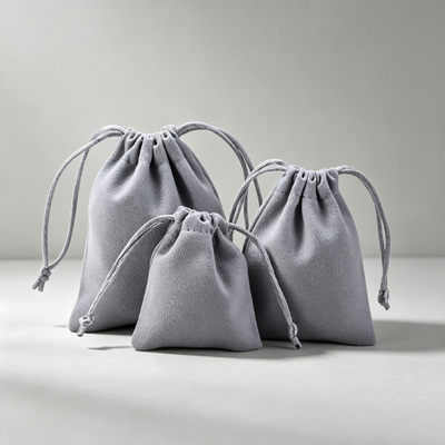 5.Plush Material Jewelry Pouches Customized Sizes Color