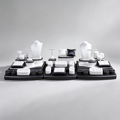 FR-D06/Flat Jewelry Counter-Cream white Pu leather material